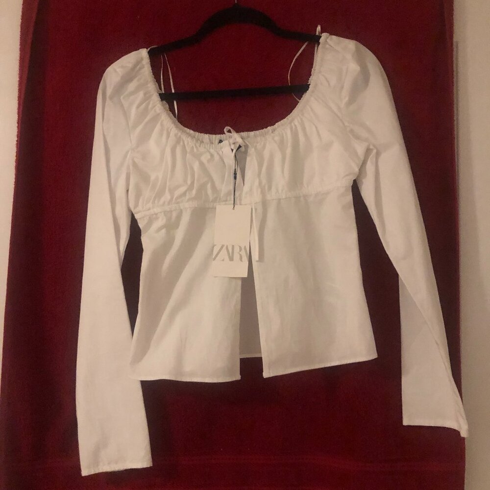 Zara Women's Size Small White Shirt New with Tag - Picture 7 of 7